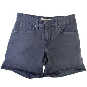 Levis Mid Length Denim Shorts Womens 27 Black Faded Jean Shorts 5 Pocket Classic